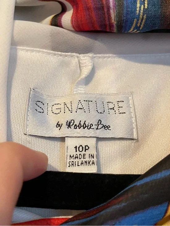 NWT Signature Robbie Bee Womens Sz 10 Petite Neck Tie Tiered Mini Dress Rt $89! - Picture 3 of 12